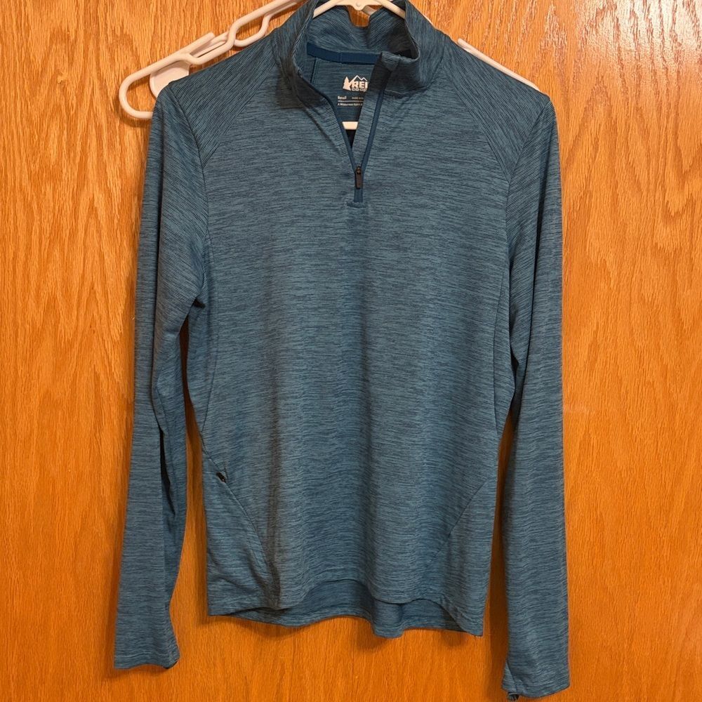 REI Midweight Base Layer Half-Zip Top Women's Size S Teal Soft Shirt - Picture 3 of 6